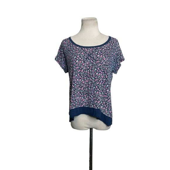 Splendid blue floral short sleeves top size XS - Picture 11 of 13